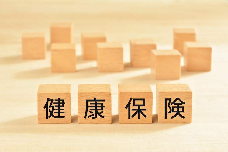 「健康保険」の文字のブロック