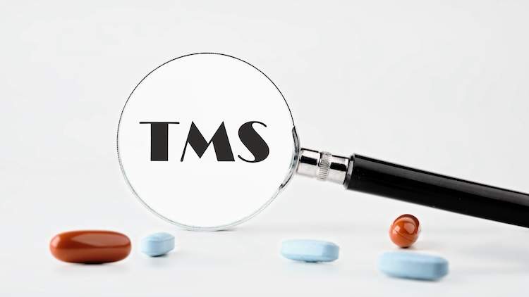 虫眼鏡と「TMS」の文字